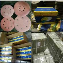 100MM flocking disc sandpaper sheet, back flocking round sandpaper paper, brushed sanding sheet production plant