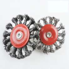 Xinda Factory Outlet 75 Steel Wire Wheel with Rod Kink Wheel Twisted Wire Flat Derusting Polishing Industrial Ship Steel Wire Wheel