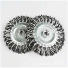Xinda factory supplies wire wheel 100 parallel polishing and rust removal twisted wire bell mouth wire wheel wire brush