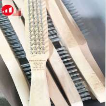 Xinda wooden handle wire brush can be customized stainless steel wire, copper-plated steel wire, clean and rust scale brush
