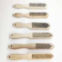 Xinda wooden handle wire brush can be customized stainless steel wire, copper-plated steel wire, clean and rust scale brush