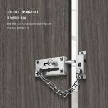 Factory direct drawing 201 stainless steel bolt hotel household door bolt door buckle stainless steel bolt anti-theft chain