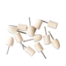 Wool grinding head cylindrical bullet-shaped jade glass mold mirror polishing grinding head with handle wool felt grinding head