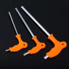 Metric system inside the monochromatic crutch handle of the source factory. Multifunctional flat head hexagon wrench T-shaped plastic handle Allen wrench. wrench. Inner wrench  
