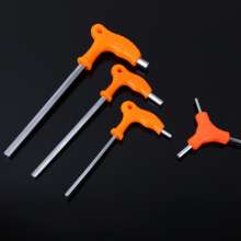 Metric system inside the monochromatic crutch handle of the source factory. Multifunctional flat head hexagon wrench T-shaped plastic handle Allen wrench. wrench. Inner wrench  