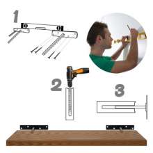 Invisible shelf bracket on black wall concealed fixed bracket bracket concealed 12 cm T-shaped hidden partition bracket