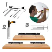 Factory direct hidden shelf support double T black invisible concealed partition bracket single-layer partition bracket hardware