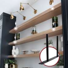 Factory direct hidden shelf support double T black invisible concealed partition bracket single-layer partition bracket hardware