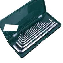 Source manufacturer's nine-piece set of matt allen wrenches. Lengthened Medium length in plastic box. Matt inner hexagon set. Wrench. Boxed wrench