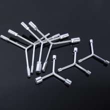 Yonggong three-pronged socket wrench. Chrome vanadium steel plus long triangle Y-shaped wrench. Three-pronged wrench with outer hexagon socket. Socket wrench. wrench