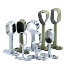 Zinc Alloy Round Head Wardrobe Cabinet Clothes Through Seat Steel Pipe Fitting Clothes Rod Curtain Tube Seat Solid Thick Towel Seat