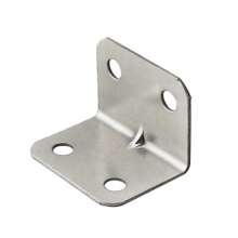 Factory direct sales furniture nickel color iron l-shaped corner hardware right angle wardrobe electroplating small corner 90 degree connector