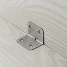 Factory direct sales furniture nickel color iron l-shaped corner hardware right angle wardrobe electroplating small corner 90 degree connector