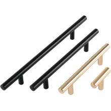 Factory direct sale aluminum alloy handle Nordic simple solid black handle golden wardrobe door drawer extension handle
