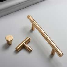 Factory direct sale aluminum alloy handle Nordic simple solid black handle golden wardrobe door drawer extension handle