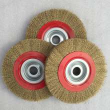 10 inch 250mm wire 0.3mm machine-used flat wire brush for polishing and rust removing copper-plated steel wire flat wheel Parallel wire brush Polishing brush Wire wheel