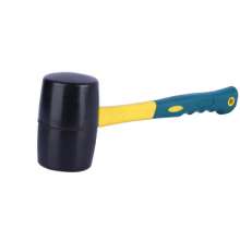 Self-produced and sold plastic-coated black rubber hammer with oval handle. Rubber hammer black hammer. Tile installation hammer wholesale Floor tile hammer