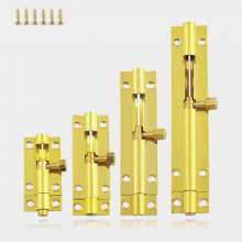 Indoor and outdoor two-way anti-theft bolts F-type pure copper surface-mounted bolts bathroom door bolt latches