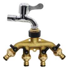 Car wash connector 46 points 1 inch faucet water pipe shunt water divider one point four way ball valve switch four way