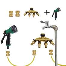 Car wash connector 46 points 1 inch faucet water pipe shunt water divider one point four way ball valve switch four way