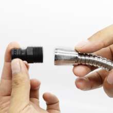 Outer 4 points, outer threaded tooth shower pipe angle valve faucet threaded faucet soft water pipe quick adapter nipple 1/2