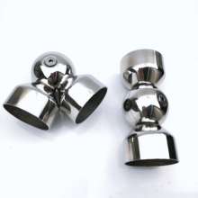 Manufacturer's self-produced stainless steel stair handrail accessories. 304 universal revolving head. Pipe fitting connector angle