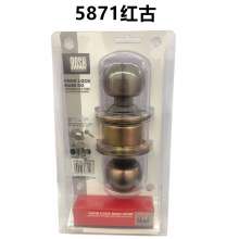 587AC Red Ancient Stainless Steel Vertical Ball Lock Interior Door Lock Bathroom Lock Room Door Lock Exterior Door Lock Ball Lock