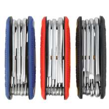 Factory direct foldable hexagon wrench 8-piece hexagon socket set folding screwdriver cross-word plum