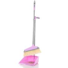 2019 sharpened wire broom dustpan set household soft wool stainless steel rod broom set plastic broom manufacturer