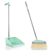 2019 sharpened wire broom dustpan set household soft wool stainless steel rod broom set plastic broom manufacturer