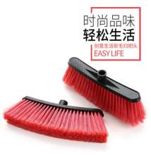 Broom head foreign trade soft fur floor brush household straight handle broom plastic fleece broom solid color can be matched with wood pole source goods