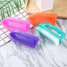 Multifunctional household plastic laundry brush with handle, iron-shaped cleaning brush, coat and hat brush, factory direct sales