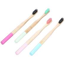 Round handle soft bamboo toothbrush children adult bamboo charcoal environmental protection toothbrush natural bamboo wood toothbrush set