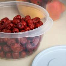 Plastic round crisper transparent refrigerator storage box lunch box kitchen food storage box department store