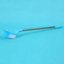 Stainless steel square head toilet cleaning brush long handle high quality bristles toilet brush toilet hygiene brush