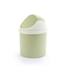 Factory direct rocking lid mini trash can desktop plastic paper basket with lid home office small storage bin