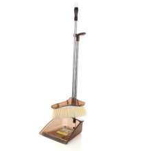 New sharpened wire broom set household soft stainless steel rod broom plastic broom dustpan set manufacturer