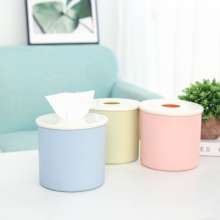 Creative household plastic round paper rolls, office paper towel storage boxes