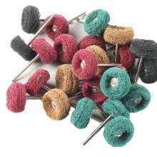 Fiber Scouring Pad Grinding Head Nylon Grinding Head With Handle Scouring Pad Wheel Polishing Brushing Grinding Head Mini Brush 3 Handle 25