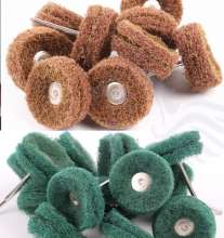 Fiber Scouring Pad Grinding Head Nylon Grinding Head With Handle Scouring Pad Wheel Polishing Brushing Grinding Head Mini Brush 3 Handle 25