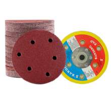 5 inch 6 hole flocking sandpaper sheet back velvet disc sandpaper air mill sandpaper back velvet sandpaper disc sand 125MM