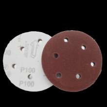 5 inch 6 hole flocking sandpaper sheet back velvet disc sandpaper air mill sandpaper back velvet sandpaper disc sand 125MM