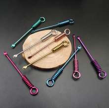 New net celebrity spiral ear picks all metal night market stalls to dig earwax and ears to carry ear digging ear cleaners