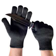 Cut-resistant 5A grade one steel wire glove professional reinforced multi-purpose cut-resistant protective black and white gloves. Protective gloves