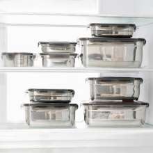 304 stainless steel fresh-keeping box lunch box. Large capacity refrigerator sealed storage box. Storage box. Fruit bento box with lid. Lunch box. Fresh-keeping box