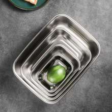 304 stainless steel fresh-keeping box. Food grade super large capacity refrigerator dedicated frozen storage fruit bento box portable. Lunch box. Fresh-keeping box