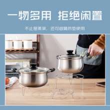 Factory direct sale stainless steel thick line steaming rack pot rack steamer rack high, middle and low triangle bowls. Tripod pot pad