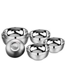 Factory direct sale SUS304 stainless steel sanding bowl double-layer heat insulation children's anti-scalding bowl for school staff canteens. Bowls. Tableware
