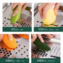 Factory direct multi-function thick stainless steel tray. Grater tray Drain basin. Kitchen rice sieve three-piece gift. Kitchen supplies grater tray