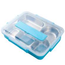 304 stainless steel lunch box student office worker insulation 1 person portable partitioned lunch box set canteen high school. Lunch box. Tableware. canteen tableware